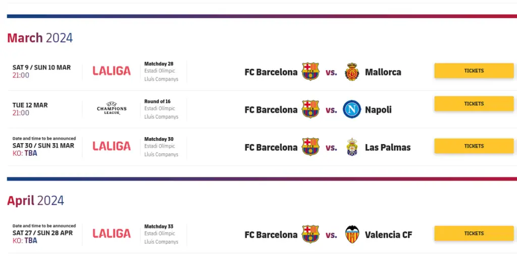 Getting Barcelona tickets in 2024